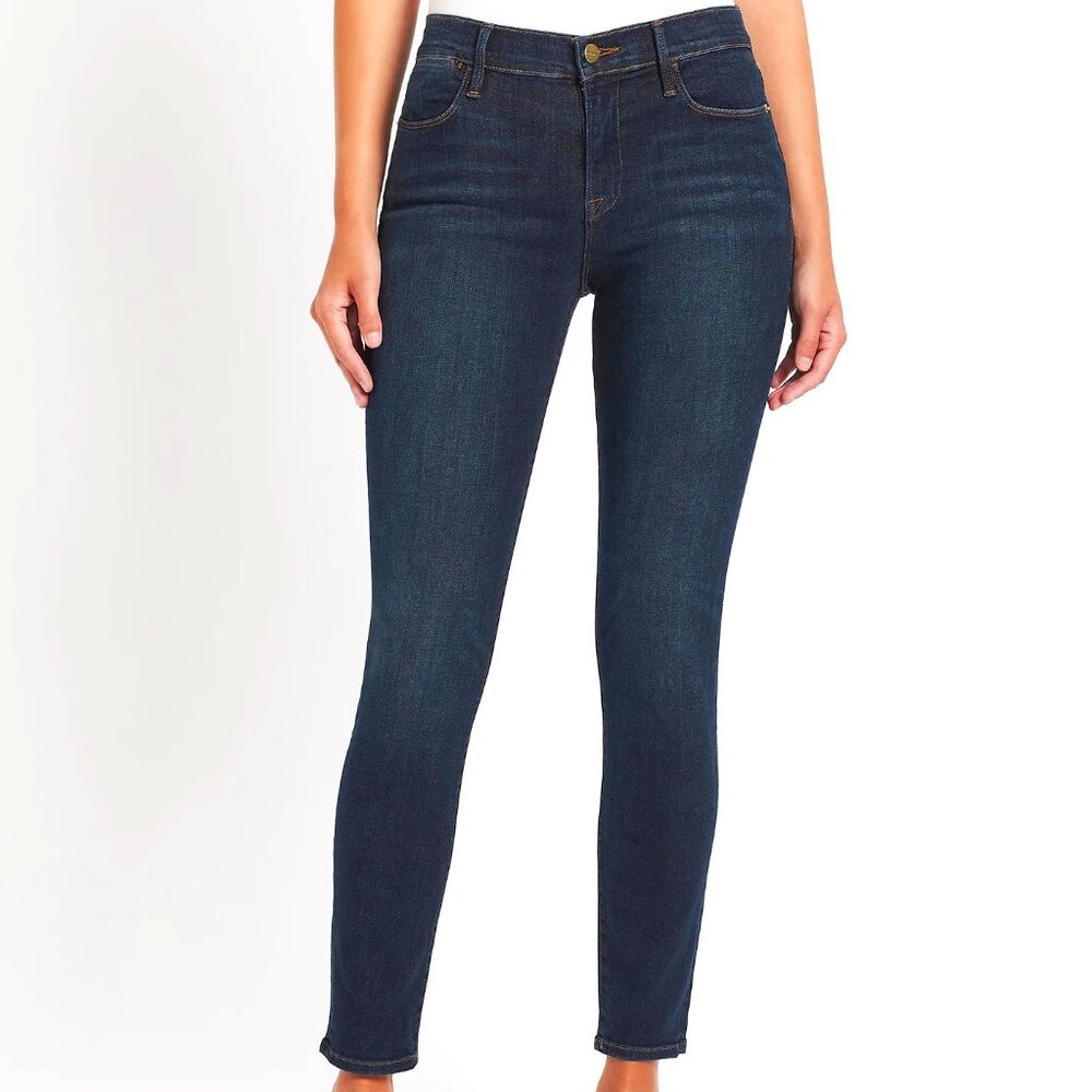 Frame Le High Skinny Dark Wash Raw Hem Jeans Size 28